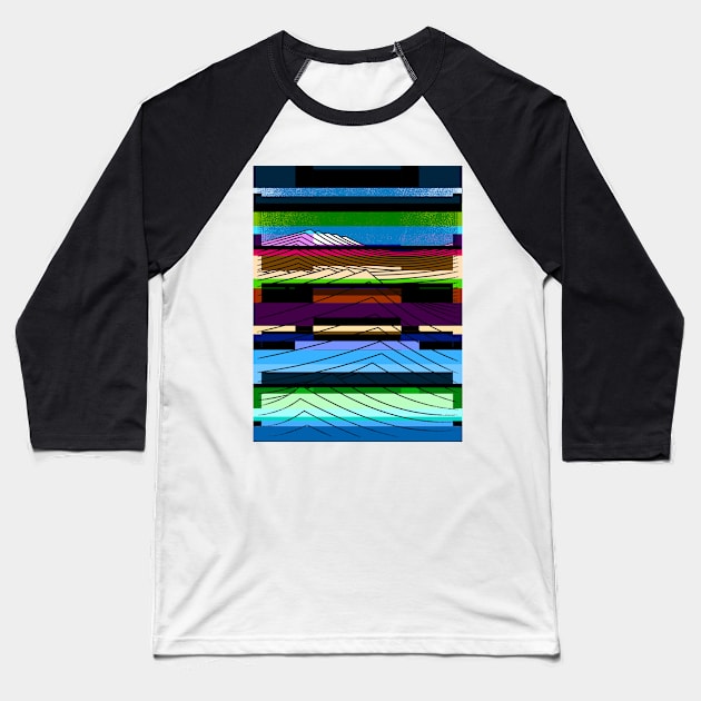 Waves glitchy mix Baseball T-Shirt by bulografik